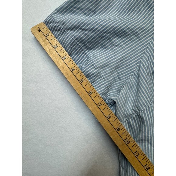 Blue & White Striped Button-Front Short Sleeve Blouse 3X By Angels Forever Young - Picture 10 of 10